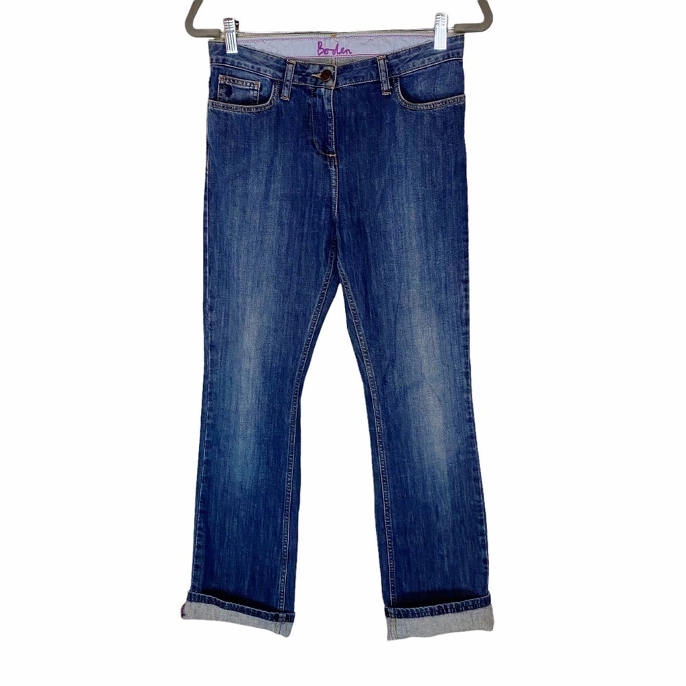 Boden Straight Leg Cuffed Denim Jeans‎ US 6